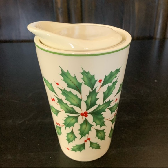 Lenox Holiday Dimension Porcelain Travel Mug with Ceramic Lid - Picture 5 of 8